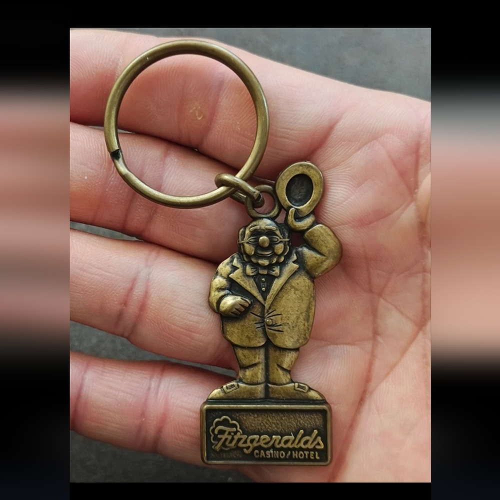 1990s Vintage Fitzgerald’s Casino Hotel Las Vegas Mr. O’Lucky Brass Keychain